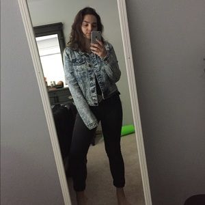 Acid wash denim jacket